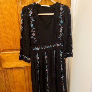 Zara Maxi Embroidered Dress